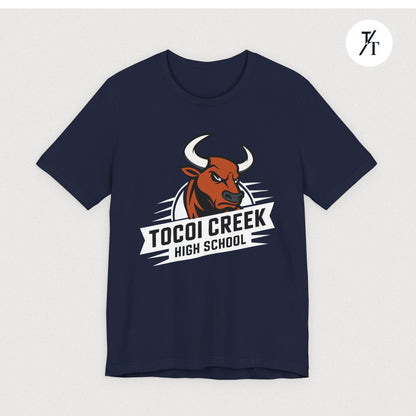 Angled Toro Mascot Tee – Tocoi Creek High School Spirit Shirt