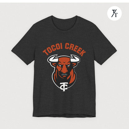 Arched Toro + TC Logo Tee – Tocoi Creek High School Mascot Shirt
