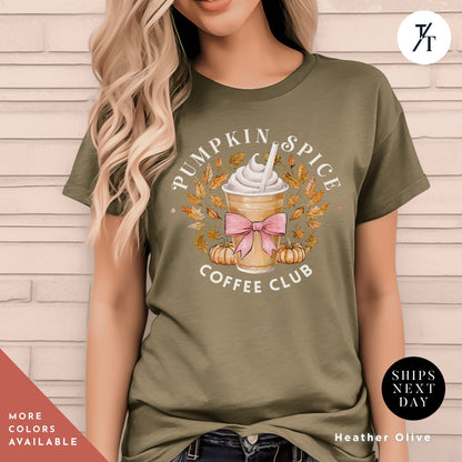 Pumpkin Spice Coffee Club Shirt Fall Halloween Gift Tee