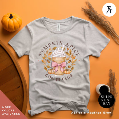 Pumpkin Spice Coffee Club Shirt Fall Halloween Gift Tee