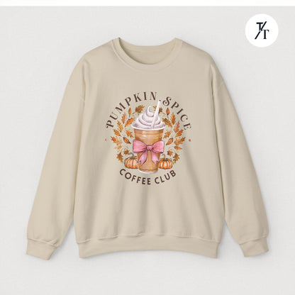 "Pumpkin Spice Coffee Club" Adorable Women's Fall Sweatshirt