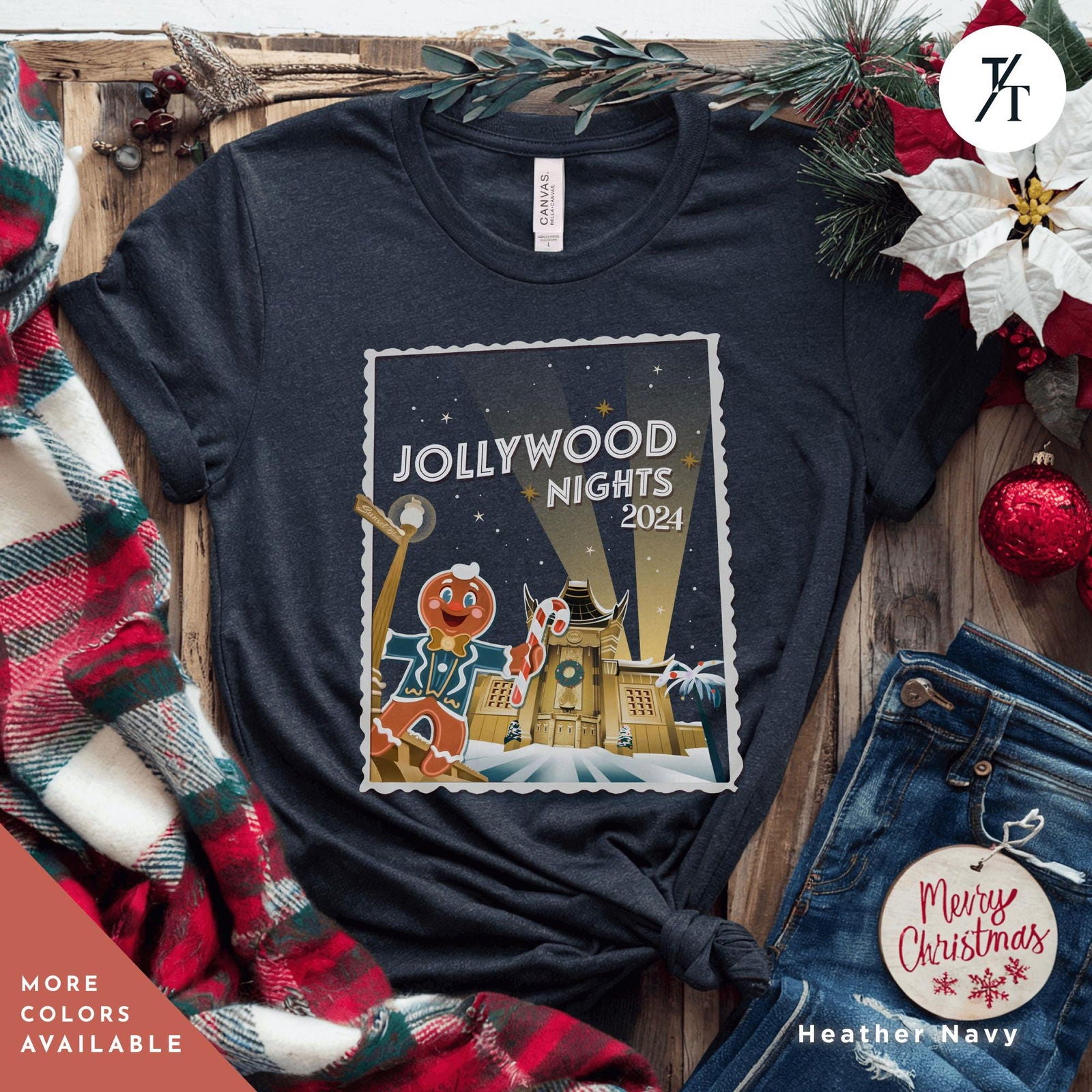 Hollywood nights 2024 christmas shirt hollywood nights shirt for Studios Holiday Matching Family Very Merry Merry Christmas 2024 Disneyworld - Trendy/Timeless Studio