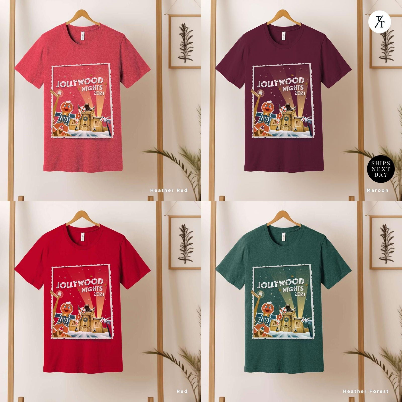 Hollywood nights 2024 christmas shirt hollywood nights shirt for Studios Holiday Matching Family Very Merry Merry Christmas 2024 Disneyworld - Trendy/Timeless Studio