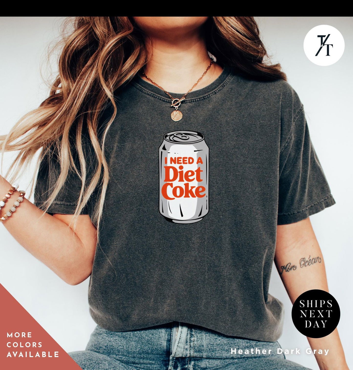 I Need a Diet Coke Can Shirt - Cute Soda Can Design - Perfect Gift for Diet Coke Fans - Trendy Apparel - Trendy/Timeless Studio