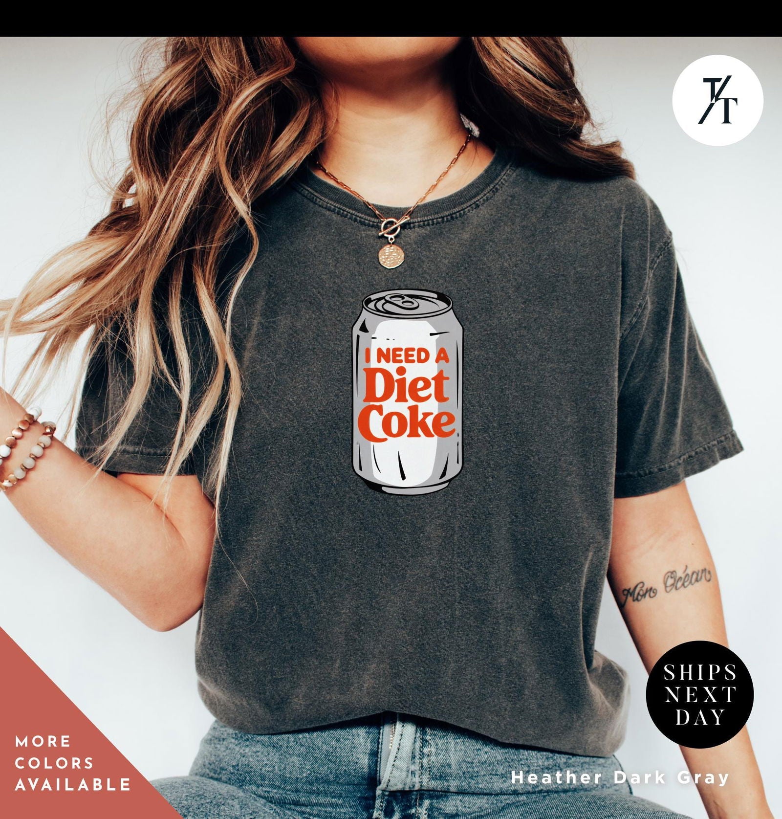 I Need a Diet Coke Can Shirt - Cute Soda Can Design - Perfect Gift for Diet Coke Fans - Trendy Apparel - Trendy/Timeless Studio