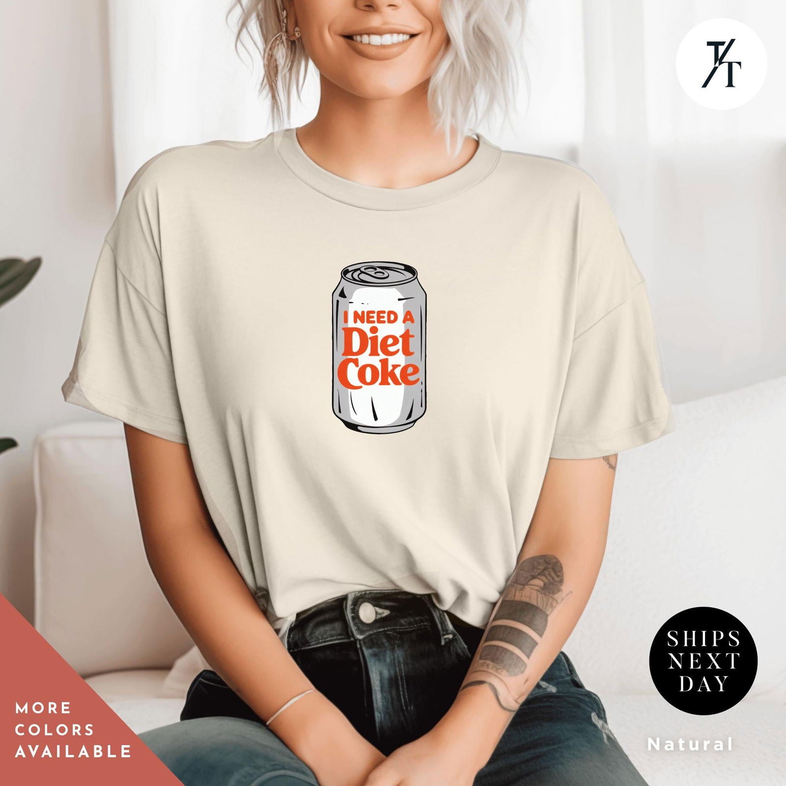 I Need a Diet Coke Can Shirt - Cute Soda Can Design - Perfect Gift for Diet Coke Fans - Trendy Apparel - Trendy/Timeless Studio