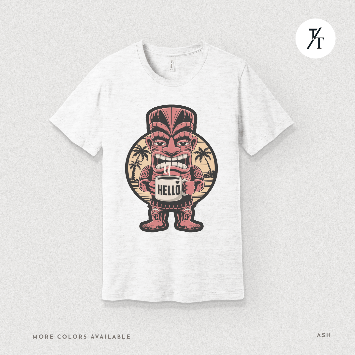 Tiki Coffee Warrior Tee – Bold Retro Island Vibes Graphic Shirt