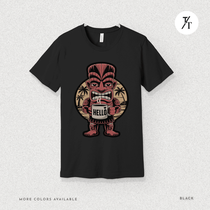 Tiki Coffee Warrior Tee – Bold Retro Island Vibes Graphic Shirt