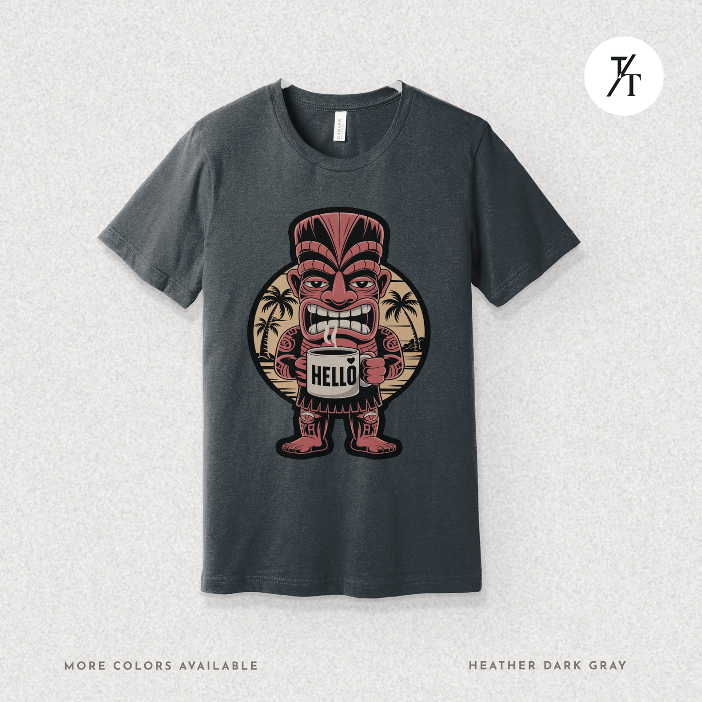 Tiki Coffee Warrior Tee – Bold Retro Island Vibes Graphic Shirt