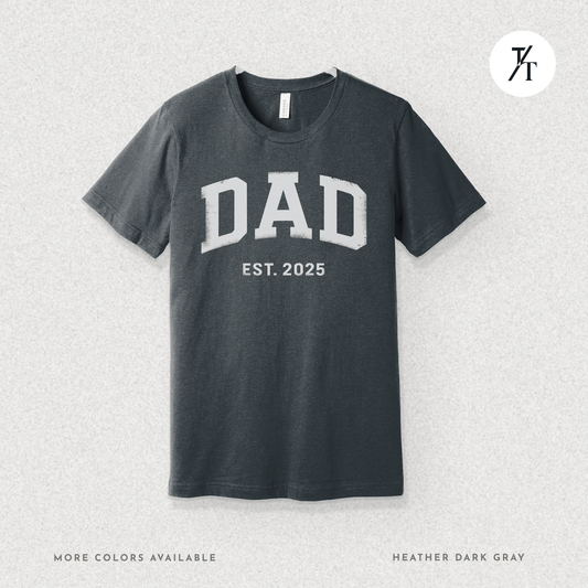 'Dad EST 2025' Vintage-style New Dad gift Father's Day Graphic T-shirt