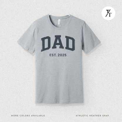 'Dad EST 2025' Vintage-style New Dad gift Father's Day Graphic T-shirt