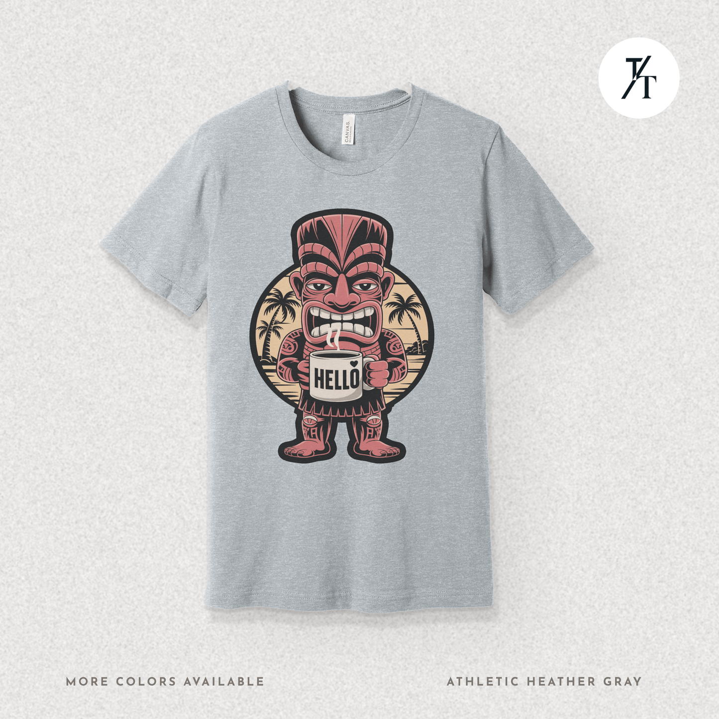 Tiki Coffee Warrior Tee – Bold Retro Island Vibes Graphic Shirt