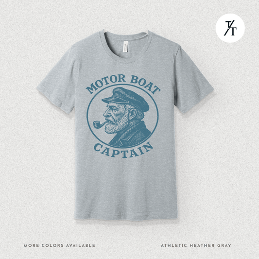 Funny Men's Parody "Motor Boat Captain" Nautical Retro Vintage Humor T-Shirt