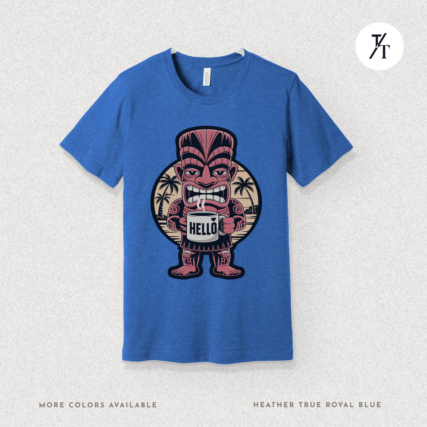 Tiki Coffee Warrior Tee – Bold Retro Island Vibes Graphic Shirt