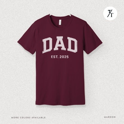 'Dad EST 2025' Vintage-style New Dad gift Father's Day Graphic T-shirt