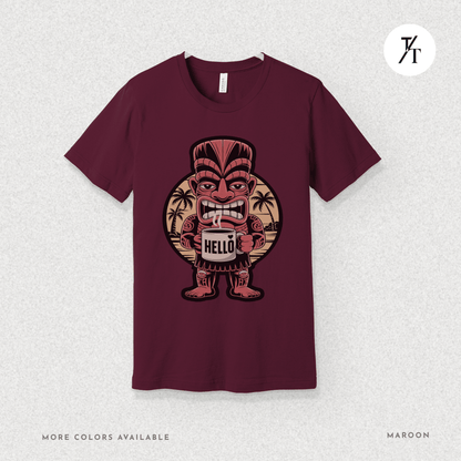 Tiki Coffee Warrior Tee – Bold Retro Island Vibes Graphic Shirt