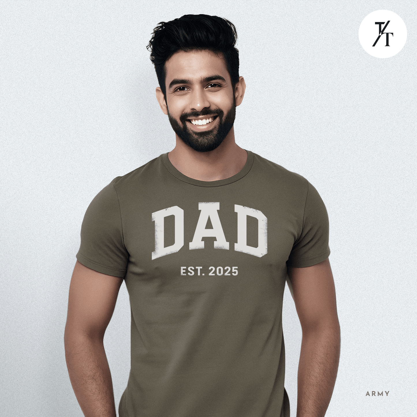 'Dad EST 2025' Vintage-style New Dad gift Father's Day Graphic T-shirt
