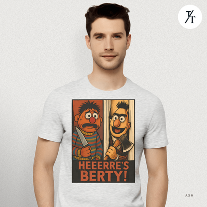 Heeere’s Berty! Tee – Horror Parody Sesame Mashup Shirt