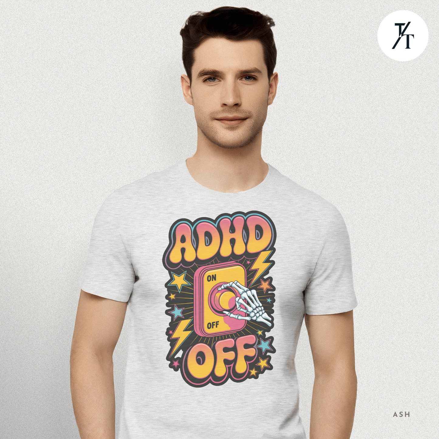 ADHD Off Shirt | Funny Skeleton Focus Switch Tee,  Humorous Skeleton Art t-shirt