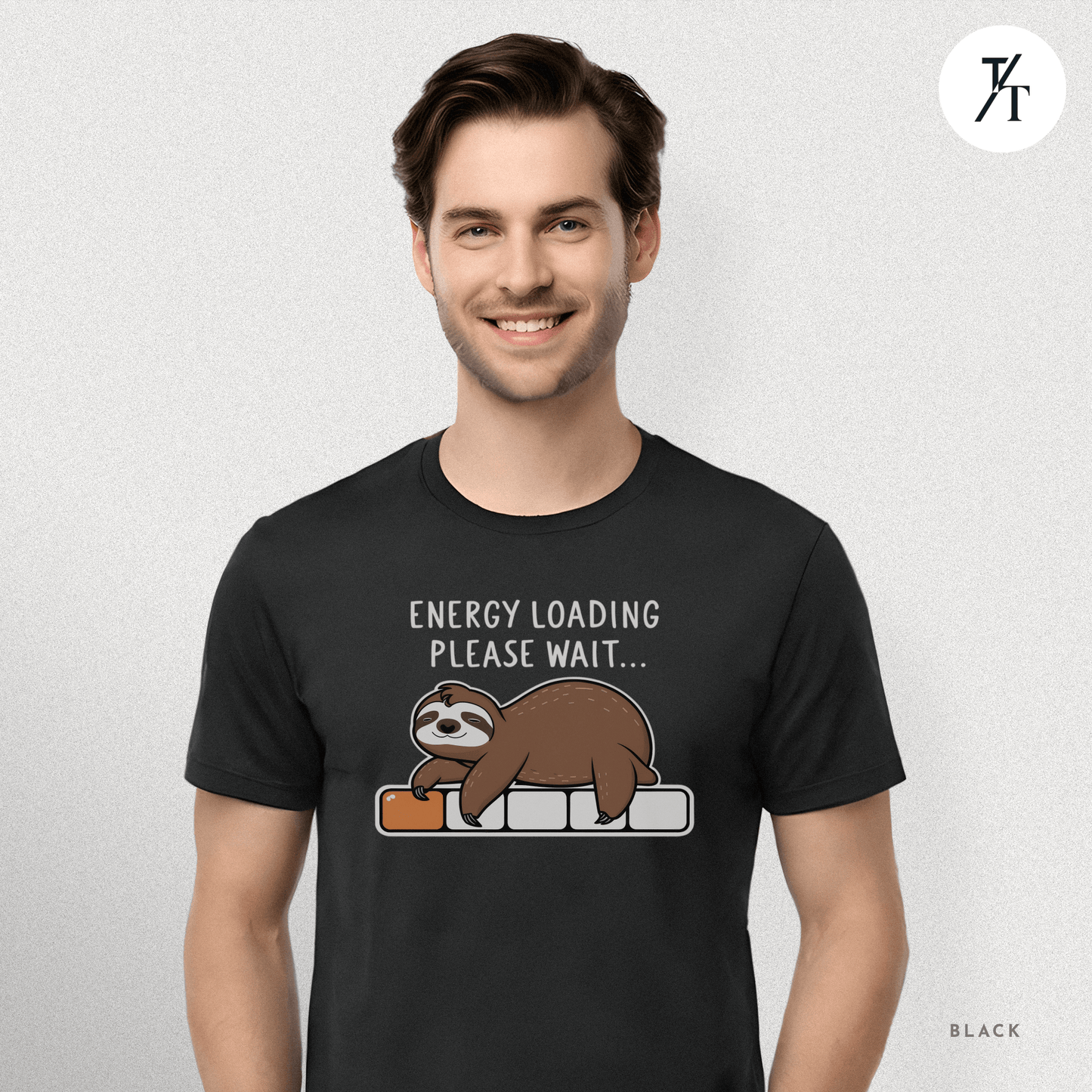 Funny Sloth 'Energy Loading' Graphic Tee