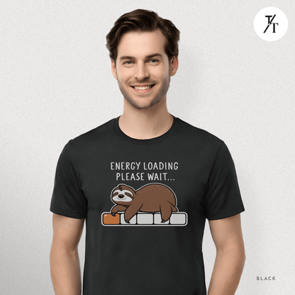 Funny Sloth 'Energy Loading' Graphic Tee