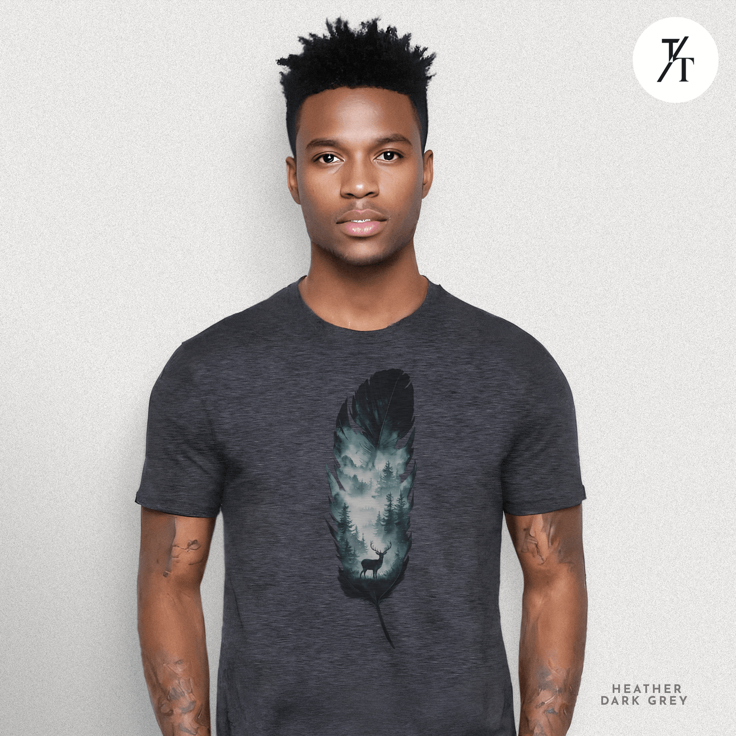 Nature, Feather, Deer Shirt, Nature Shirt, Outdoor - T-Shirt