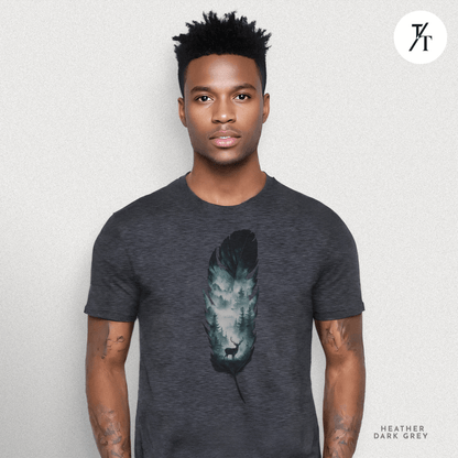 Nature, Feather, Deer Shirt, Nature Shirt, Outdoor - T-Shirt