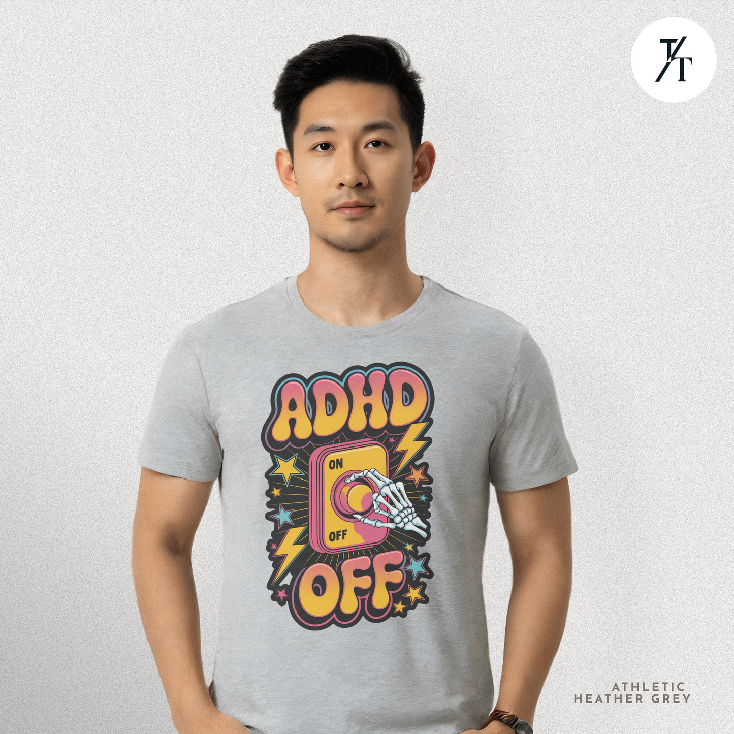 ADHD Off Shirt | Funny Skeleton Focus Switch Tee,  Humorous Skeleton Art t-shirt