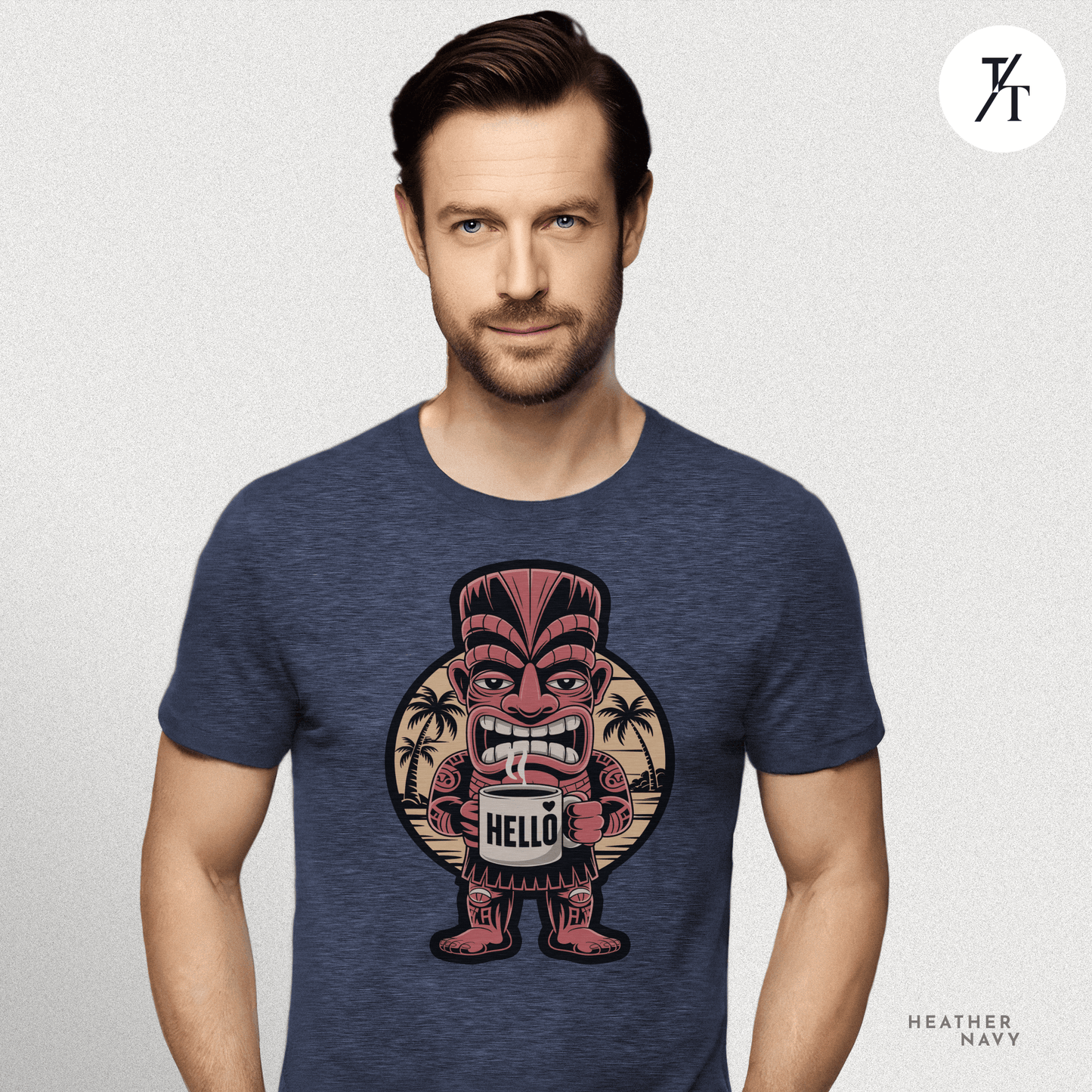 Tiki Coffee Warrior Tee – Bold Retro Island Vibes Graphic Shirt