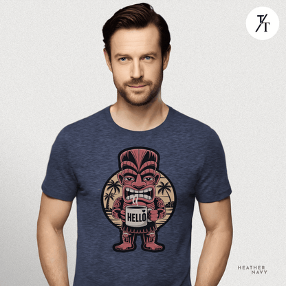 Tiki Coffee Warrior Tee – Bold Retro Island Vibes Graphic Shirt