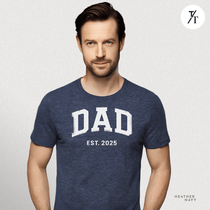 'Dad EST 2025' Vintage-style New Dad gift Father's Day Graphic T-shirt
