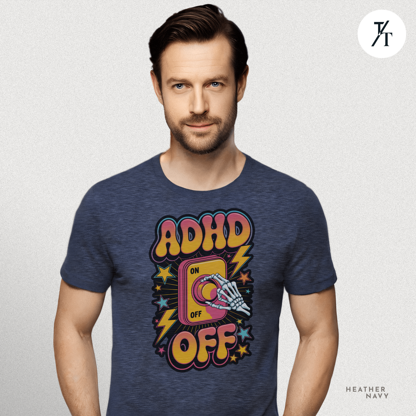 ADHD Off Shirt | Funny Skeleton Focus Switch Tee,  Humorous Skeleton Art t-shirt