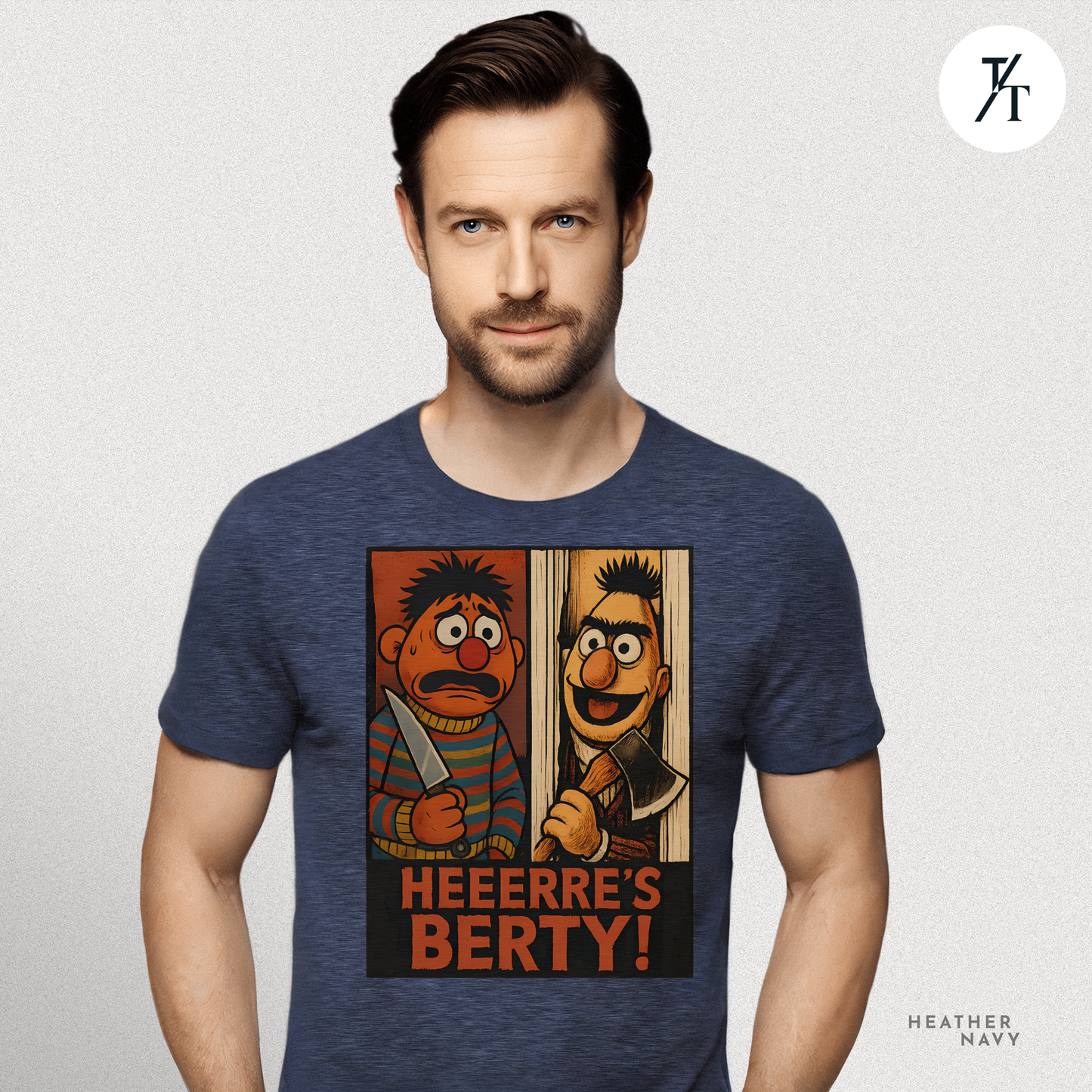 Heeere’s Berty! Tee – Horror Parody Sesame Mashup Shirt