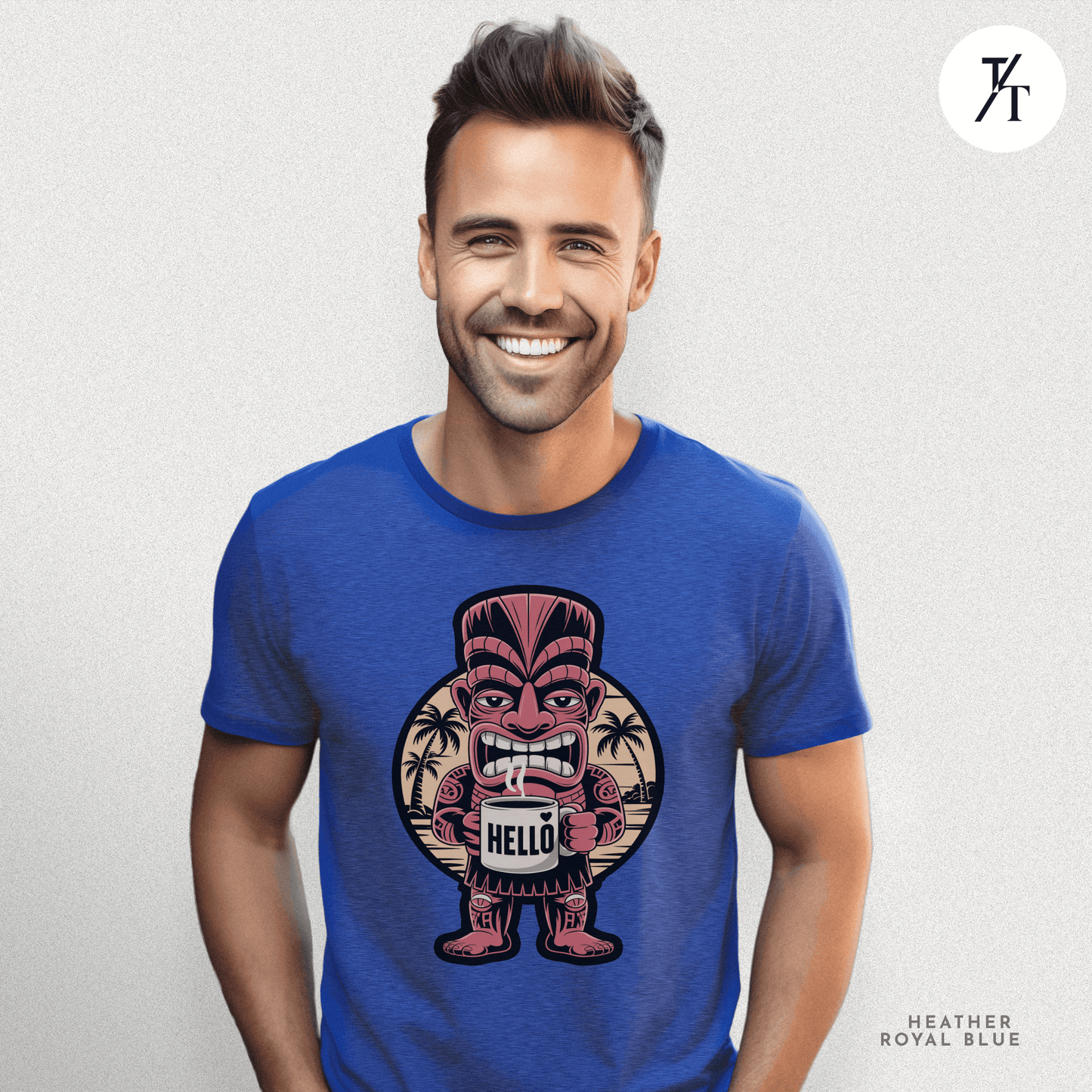 Tiki Coffee Warrior Tee – Bold Retro Island Vibes Graphic Shirt