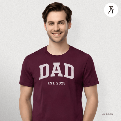 'Dad EST 2025' Vintage-style New Dad gift Father's Day Graphic T-shirt