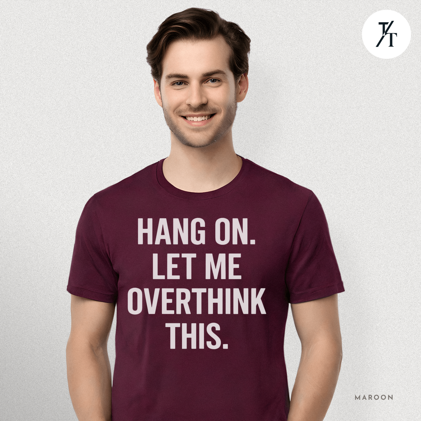 "Hang On, Let Me Overthink This" Overthink Club Tee – Funny Introvert Mental Health Shirt