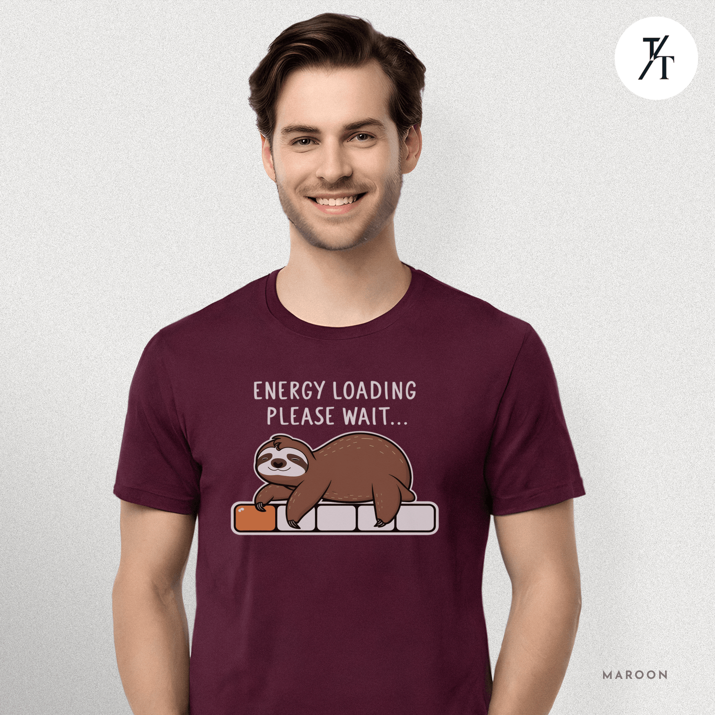 Funny Sloth 'Energy Loading' Graphic Tee