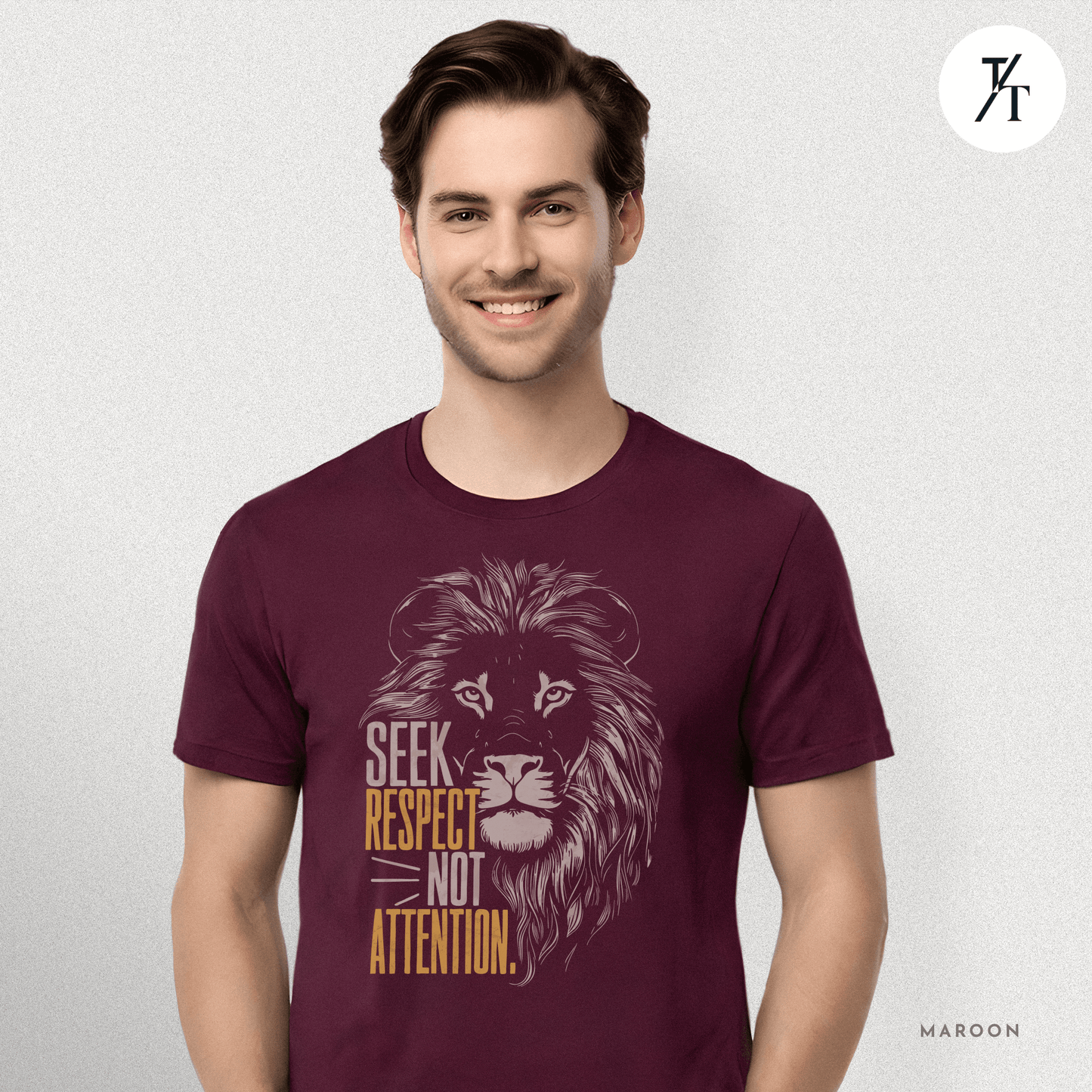 Seek Respect Not Attention Tee – Motivational Lion Graphic Shirt
