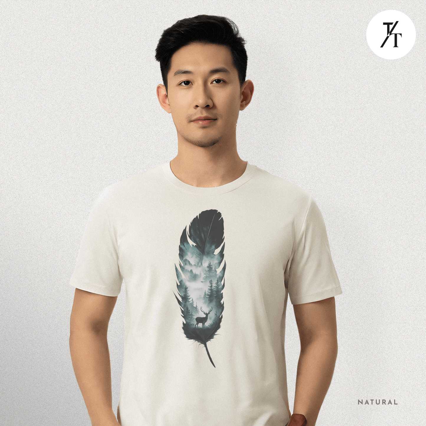 Nature, Feather, Deer Shirt, Nature Shirt, Outdoor - T-Shirt