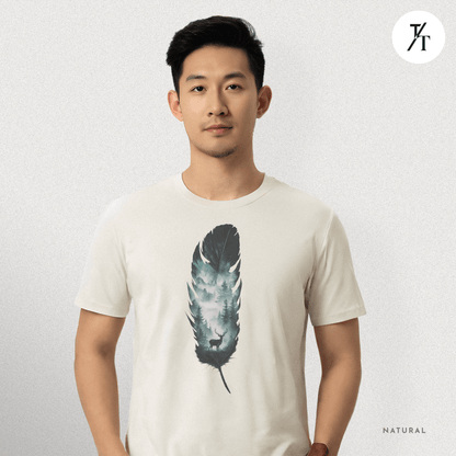 Nature, Feather, Deer Shirt, Nature Shirt, Outdoor - T-Shirt