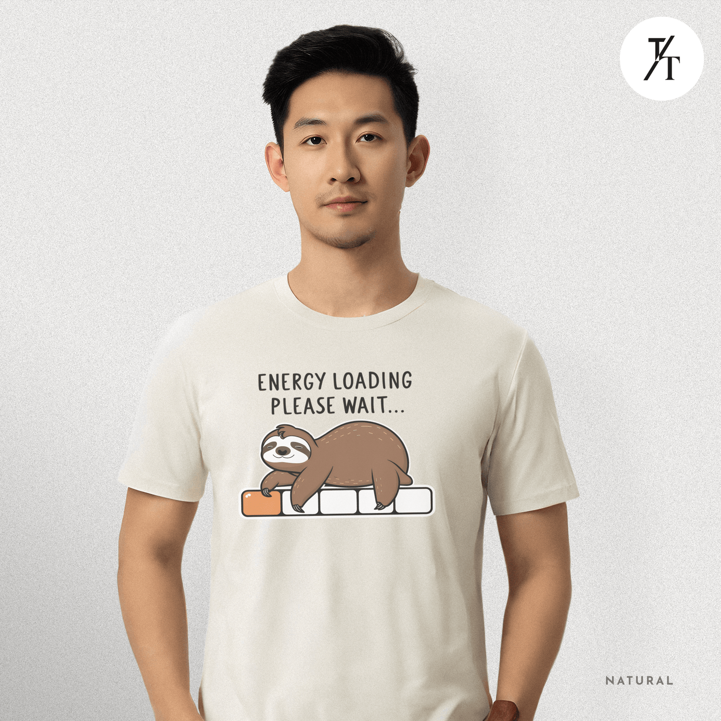 Funny Sloth 'Energy Loading' Graphic Tee