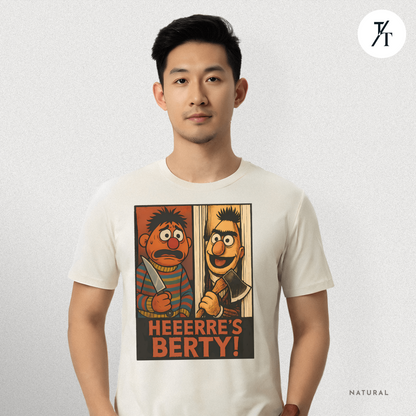 Heeere’s Berty! Tee – Horror Parody Sesame Mashup Shirt
