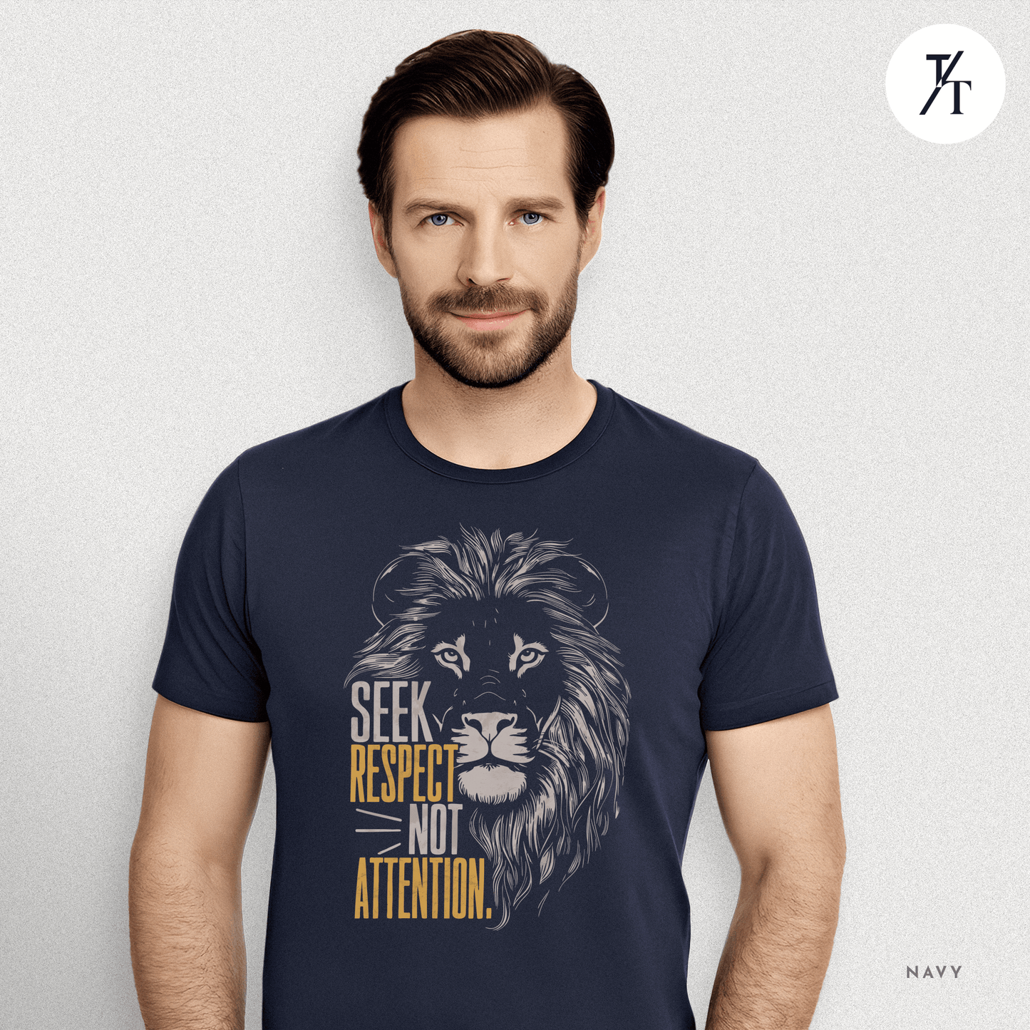 Seek Respect Not Attention Tee – Motivational Lion Graphic Shirt