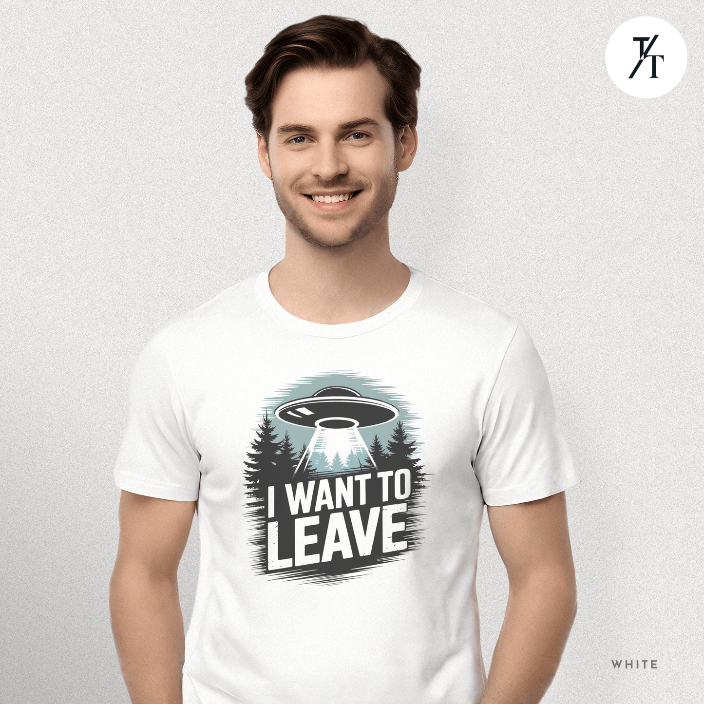 I Want To Leave UFO Tee – Funny Alien Abduction Graphic Shirt