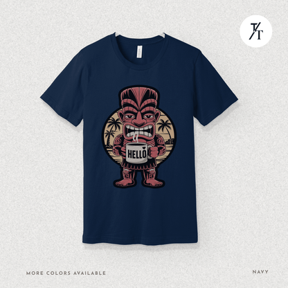 Tiki Coffee Warrior Tee – Bold Retro Island Vibes Graphic Shirt