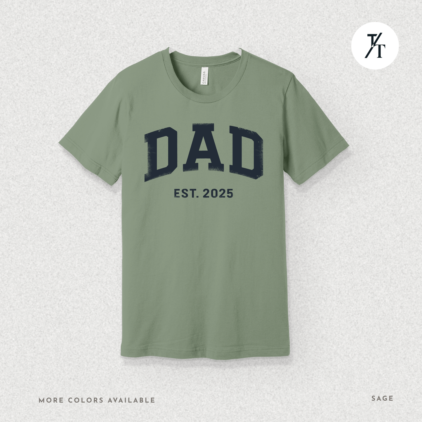 'Dad EST 2025' Vintage-style New Dad gift Father's Day Graphic T-shirt