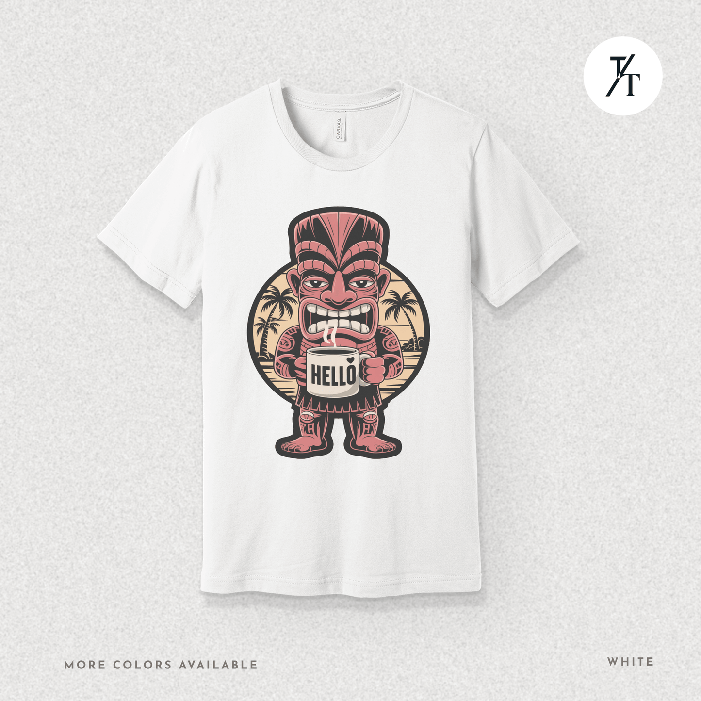 Tiki Coffee Warrior Tee – Bold Retro Island Vibes Graphic Shirt