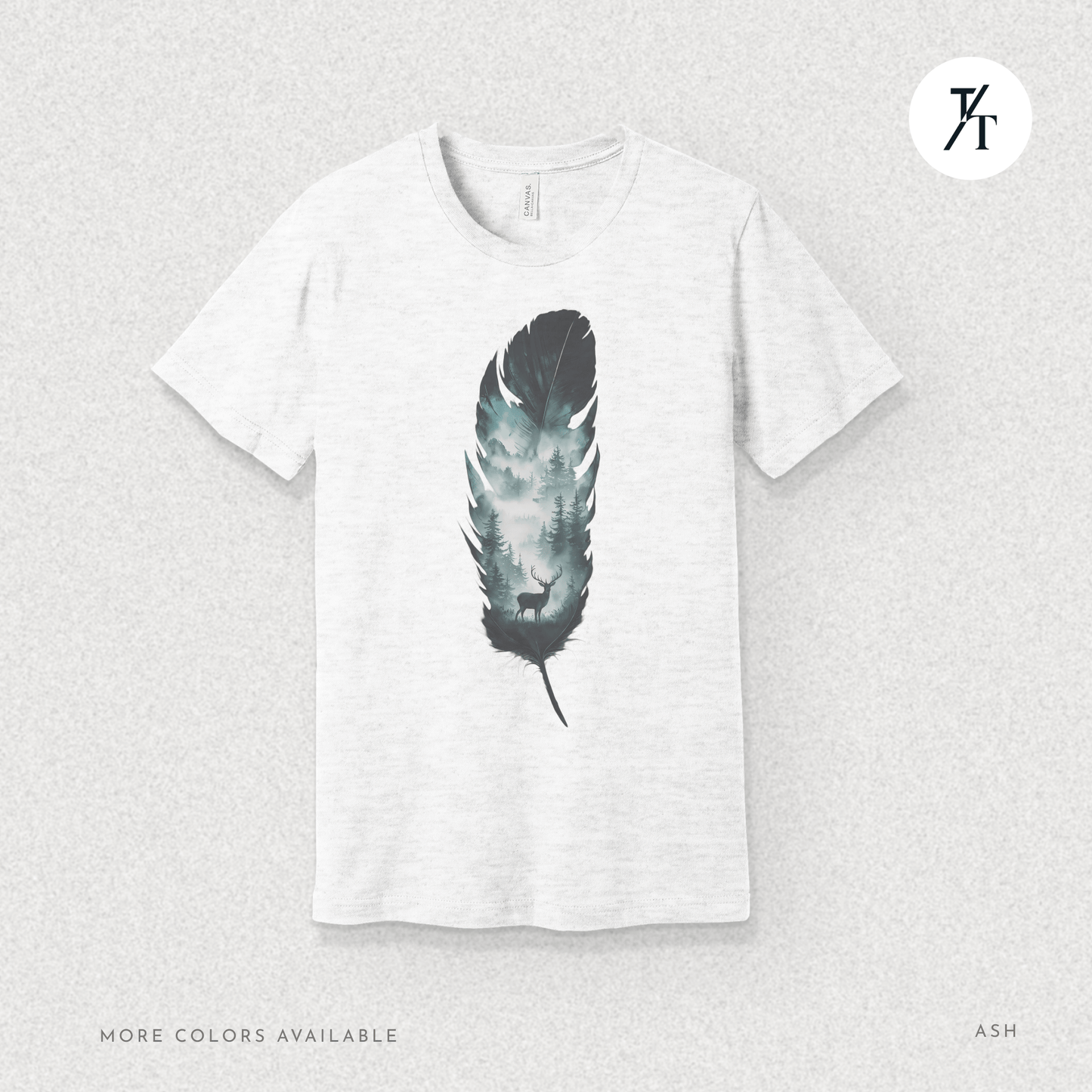 Nature, Feather, Deer Shirt, Nature Shirt, Outdoor - T-Shirt