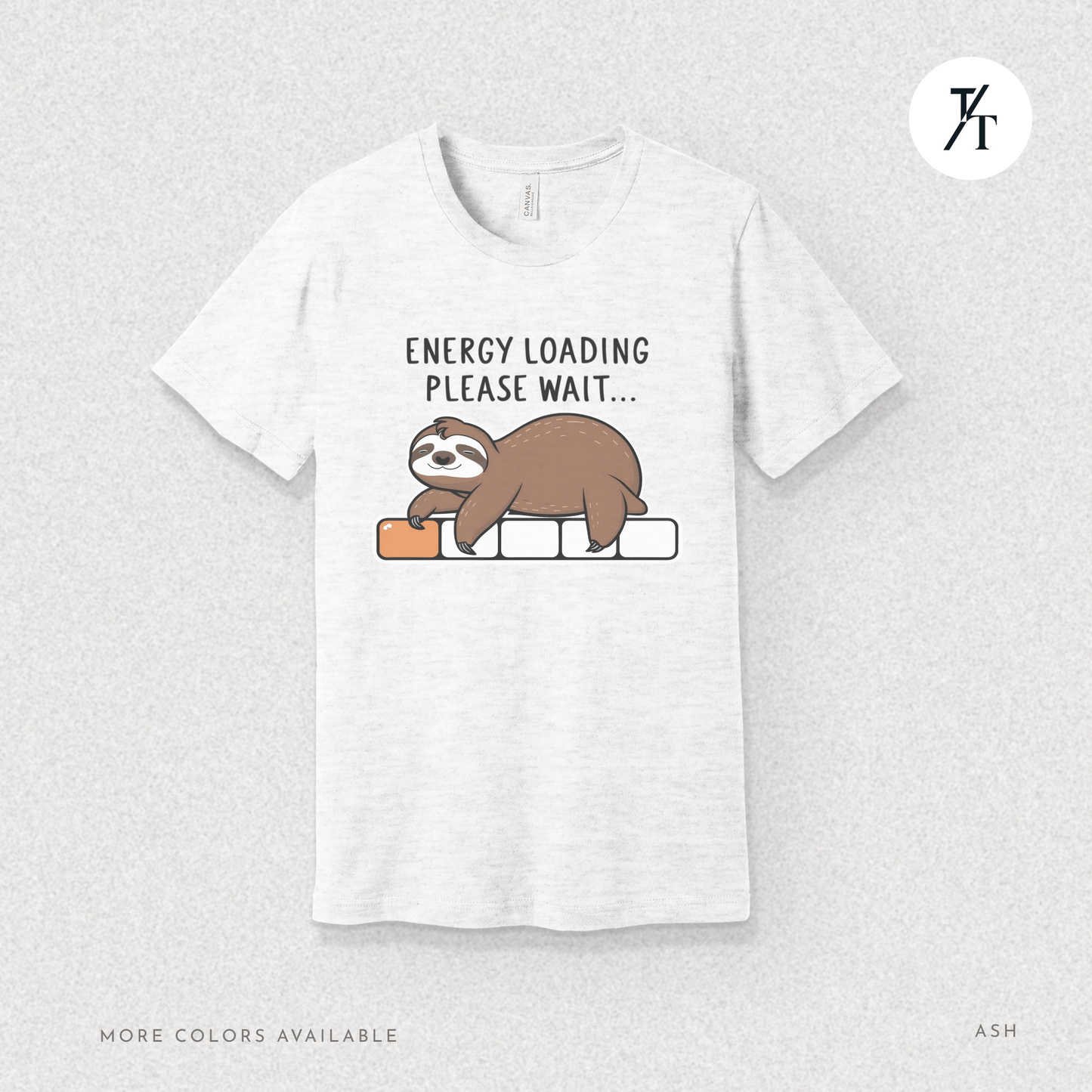 Funny Sloth 'Energy Loading' Graphic Tee