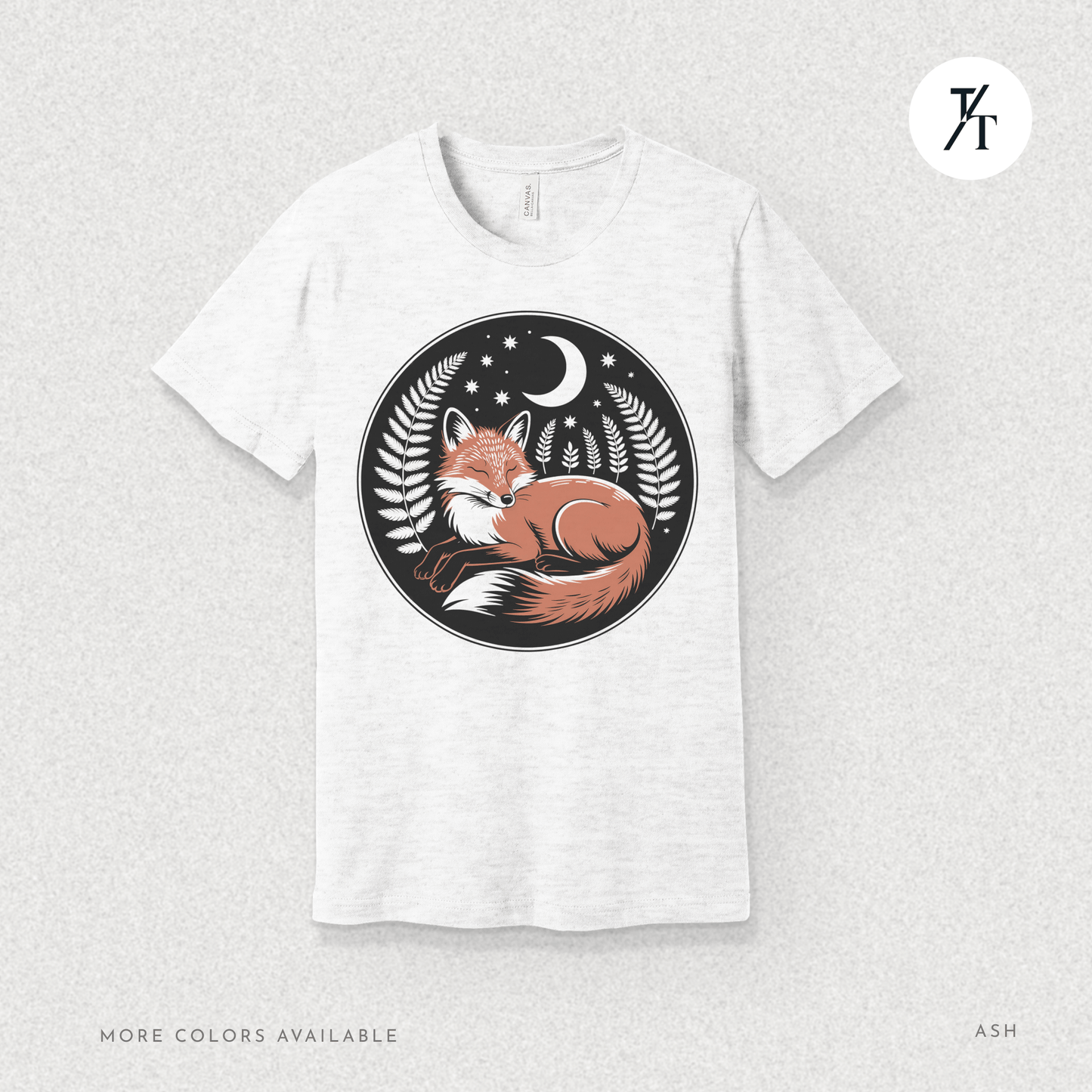 Sleepy Fox Tee – Cozy Woodland Animal Shirt with Nighttime Vibes